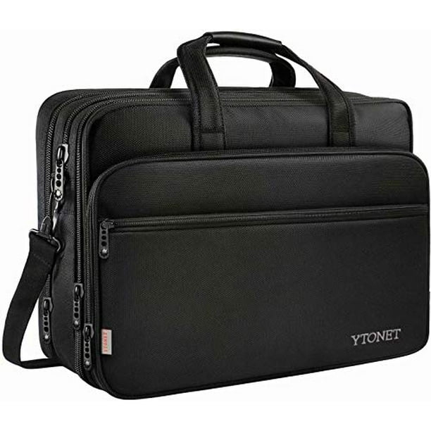 13 Inch Laptop Bag Computer Case Briefcase Expandable Water-Repellent Shoulder Messenger Bag for Travel/Business/School/Men/Women Black 